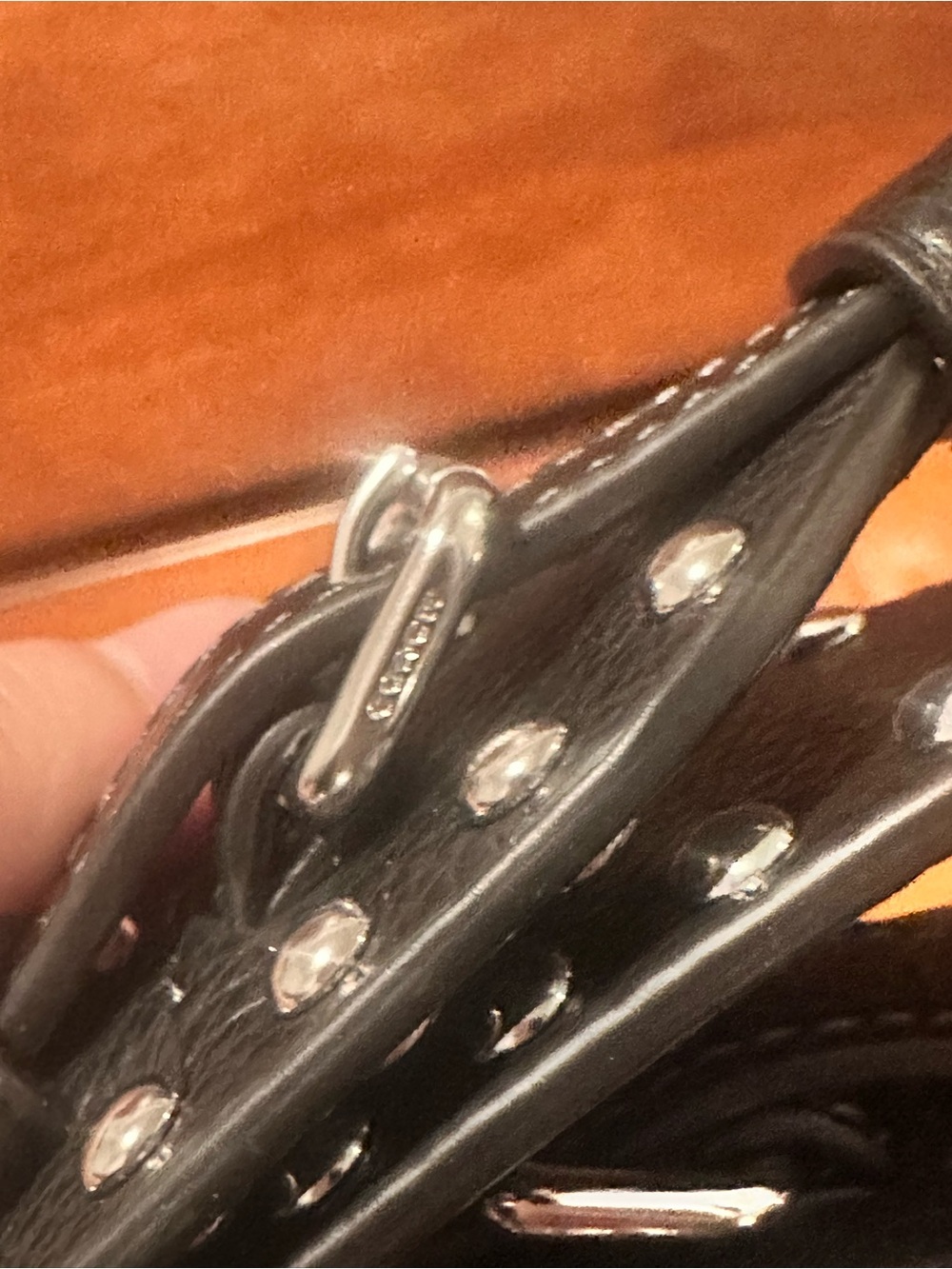 Coach Black Studded Leather Bag Strap - Picture 2 of 4